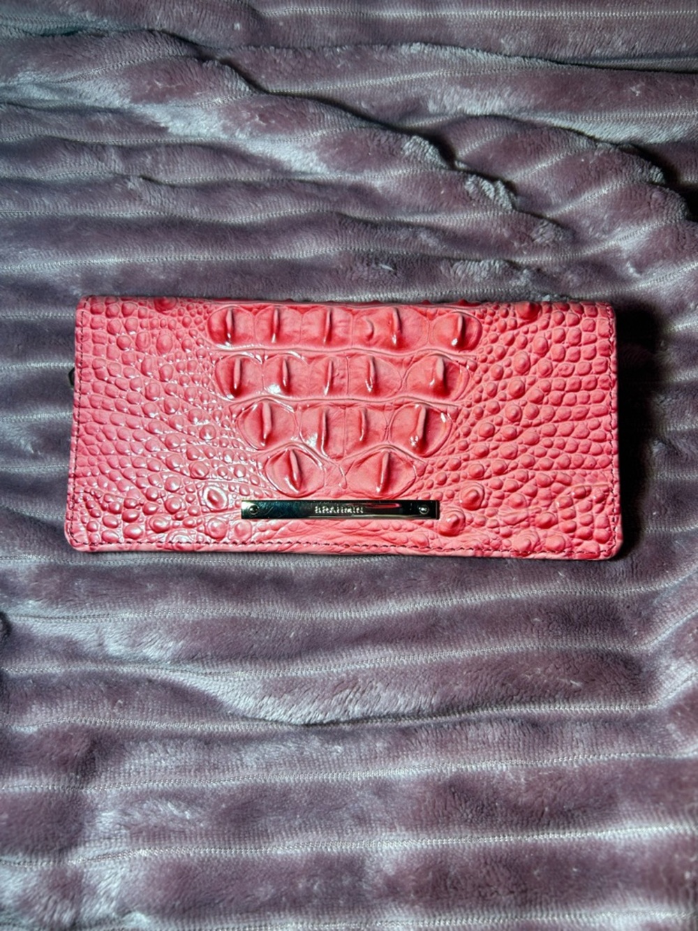 Brahmin Coral Croc-Embossed Leather Wallet